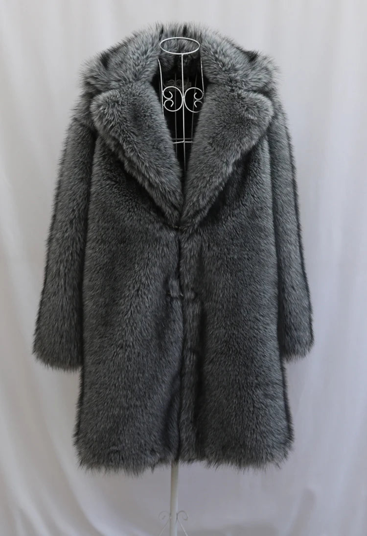 Men's Faux Fur Long Coat - Winter Trench Coat Plus Size