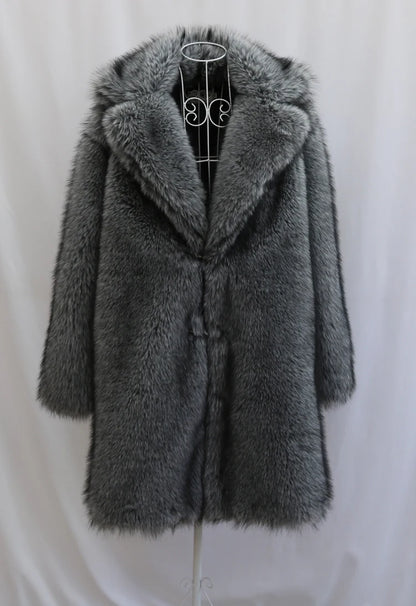 Men's Faux Fur Long Coat - Winter Trench Coat Plus Size