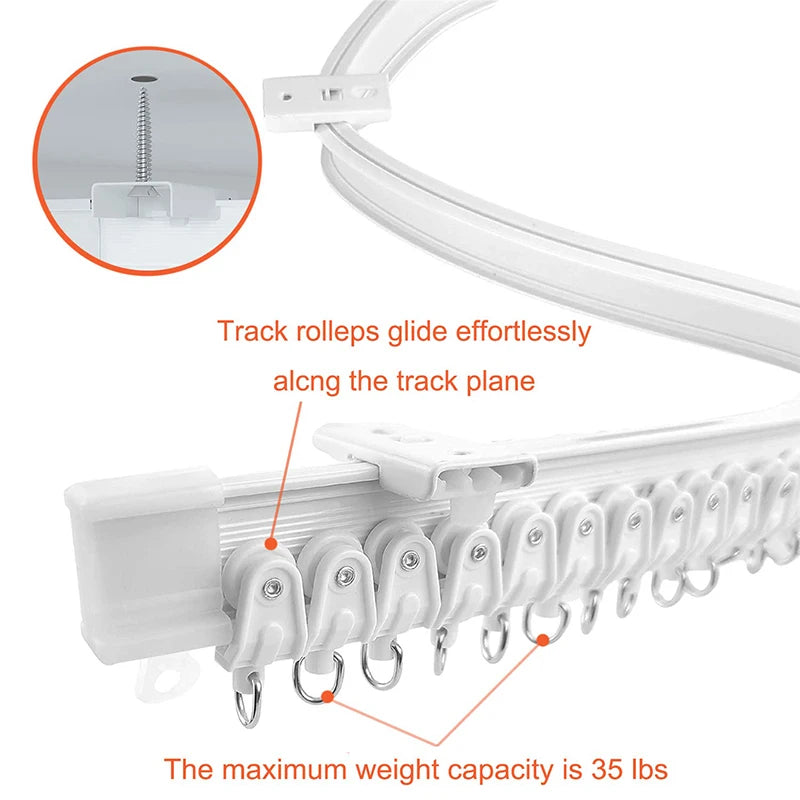 Flexible Bendable Curtain Track 2-6M - Curved Rail - Shello's Creative Boutique