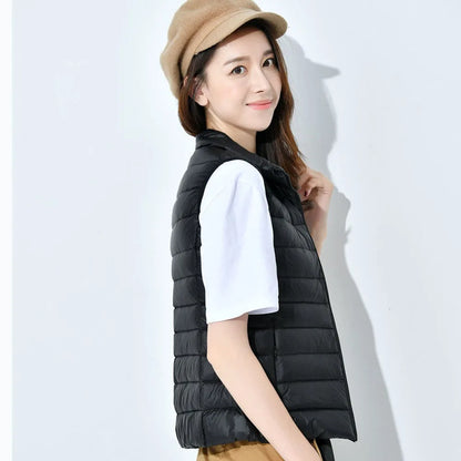 Women's Ultra Light Down Vest – Slim Sleeveless Windproof Gilet Jacket