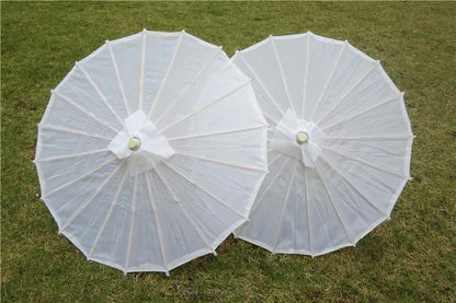70cm Chinese Fabric Parasol — Traditional Bamboo Dance Umbrella for Weddings & Props