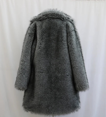 Men's Faux Fur Long Coat - Winter Trench Coat Plus Size