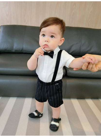 Kids Boys Clothing Sets Baby Tee Shirt + Overalls Pants Infant Toddler Children Wears T-shirt + Shorts Outfits Suits 1-4 Years Shello's Creative Boutique