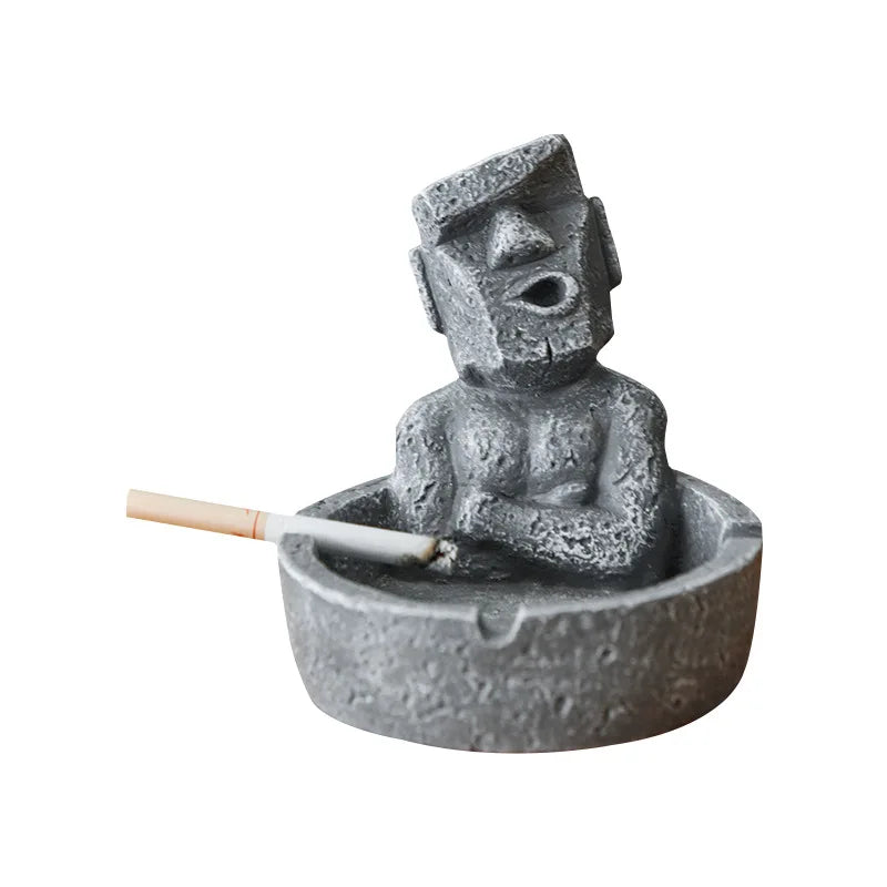 Moai Stone Resin Ashtray – Funny Decorative Desktop Cigarette Tray