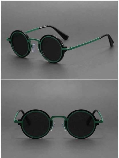 Retro Handmade Small Round Sunglasses Sun Protection Eye Protection UV Protection Men and Women Sunglasses