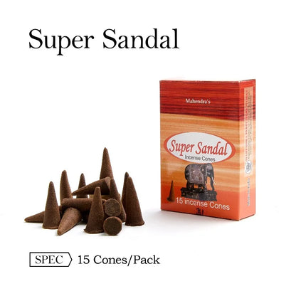 Sandalwood Tower Incense Cones - 15 Handmade Natural Cones