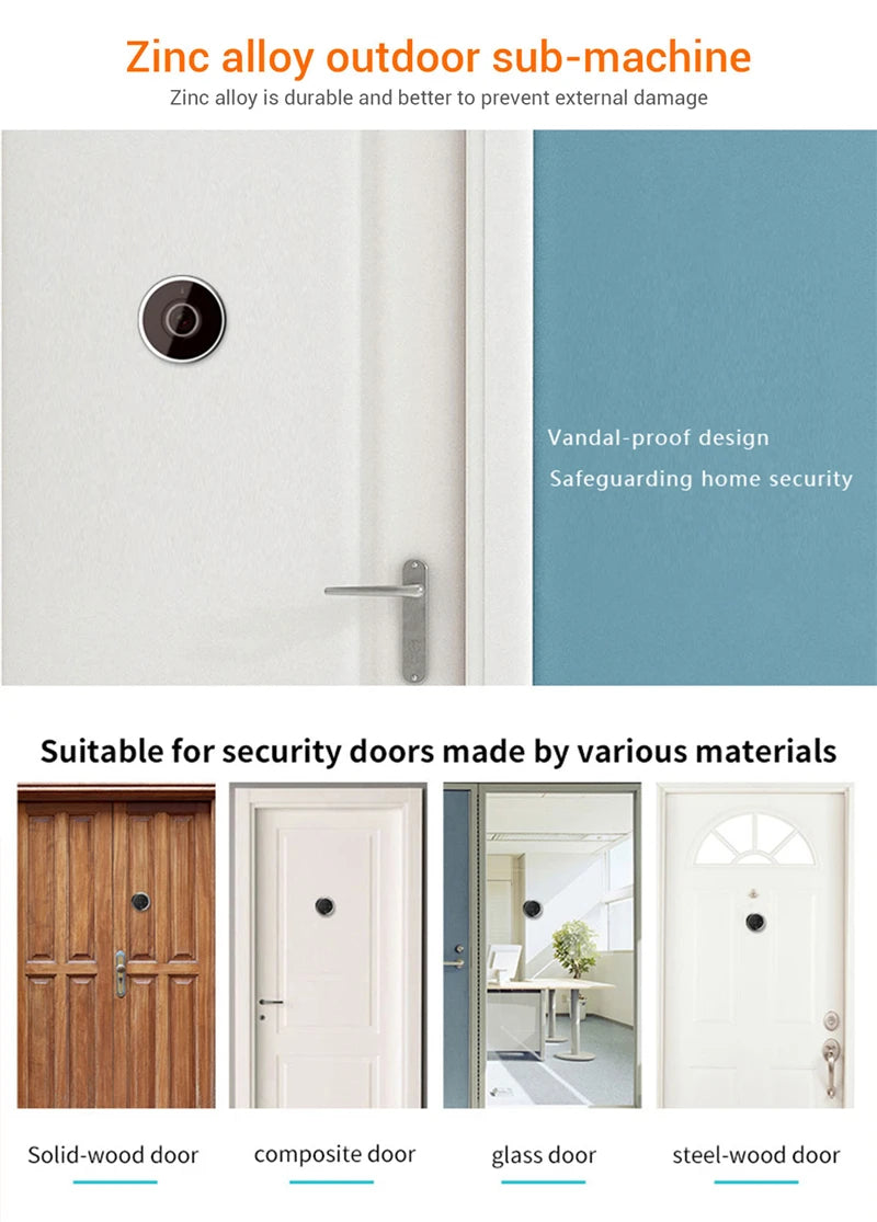 3.5 Inch LCD HD Door Peephole Camera with 120° Wide Angle & 2MP CMOS Sensor