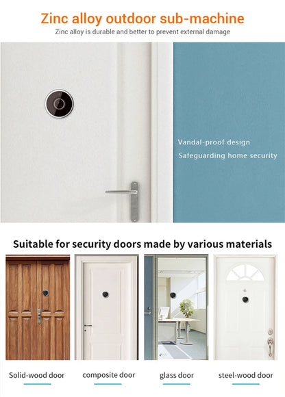 3.5 Inch LCD HD Door Peephole Camera with 120° Wide Angle & 2MP CMOS Sensor