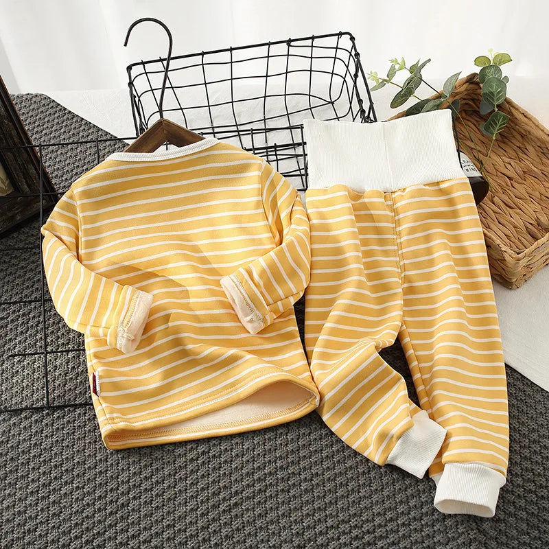 Sonkpuel Unisex Winter Pajama Set – Thickened Plush Cotton Thermal Sleepwear for Kids Shello's Creative Boutique