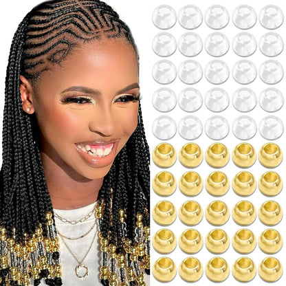 50PCS Hair Beads Loc Dreadlock Jewelry Clear Large Beads Braids Accessories Hair Decoration for Women Jewelry Making Kit - Shello's Creative Boutique