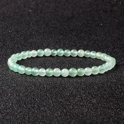 4mm Natural Stone Agate & Lava Stretch Bracelet – Handmade Tiny Bead Bangle for Men & Women
