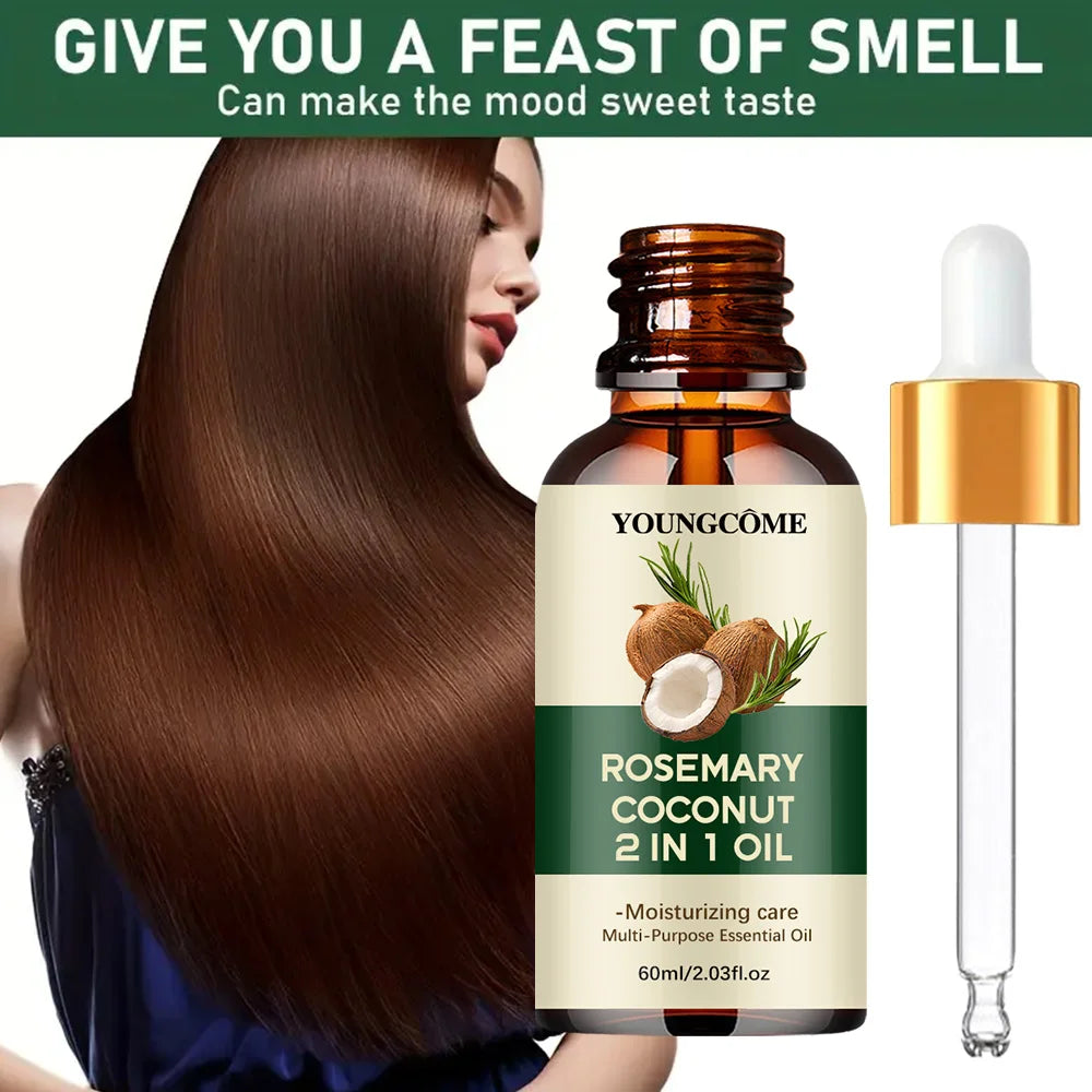 Rosemary Oil Hair Growth Essential Coconut Oil Improve Hair Loss And Nourishes Strengthen Hair Roots Scalp Treatment Hair Care - Shello's Creative Boutique