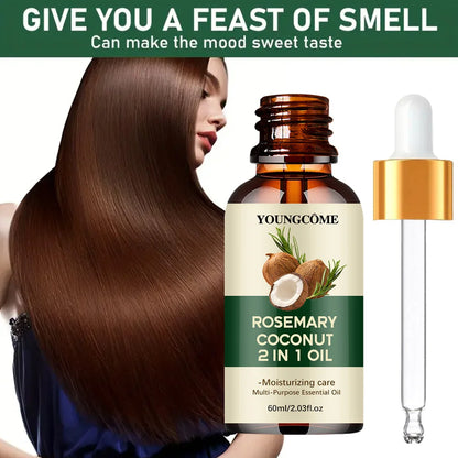 Rosemary Oil Hair Growth Essential Coconut Oil Improve Hair Loss And Nourishes Strengthen Hair Roots Scalp Treatment Hair Care - Shello's Creative Boutique