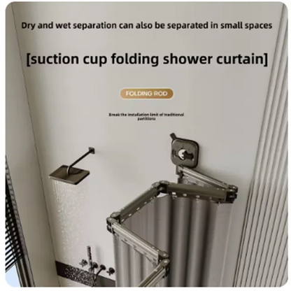 Foldable Waterproof Shower Curtain - No-Drill Bathroom Water Barrier - Shello's Creative Boutique