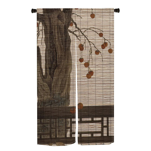 Country Style Linen Door Curtain – Straw Mat Texture Partition - Shello's Creative Boutique