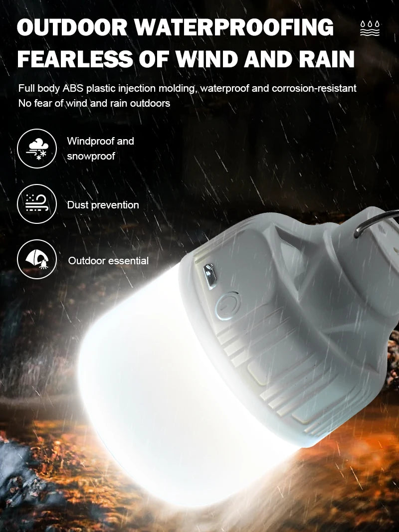 Outdoor USB Rechargeable LED Camping Lantern - Portable Emergency Light with Hook - Shello's Creative Boutique