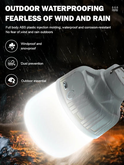 Outdoor USB Rechargeable LED Camping Lantern - Portable Emergency Light with Hook - Shello's Creative Boutique