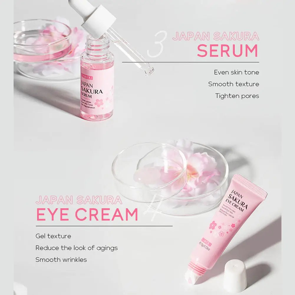 6pcs/Set Sakura Skin Care Sets Face Cream Serum Toner Facial Cleanser Sunscreen Eye Cream Face Skin Care Set Product Gift box Shello's Creative Boutique