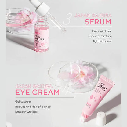 6pcs/Set Sakura Skin Care Sets Face Cream Serum Toner Facial Cleanser Sunscreen Eye Cream Face Skin Care Set Product Gift box Shello's Creative Boutique