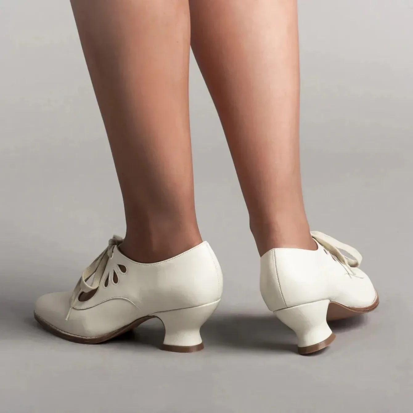 Retro Mary Jane Pumps - Vintage Lace-Up Low Heels - Shello's Creative Boutique