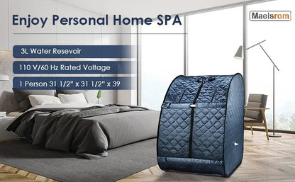 Portable 3L Steam Sauna Tent – 1000W Foldable Home Spa with Remote Control & Chair