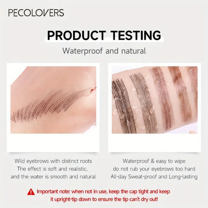 6 Colors 1pc Eyebrow Pen Waterproof 4 Split Tip Eyebrows Pen Eyebrow Tattoo Pen Waterproof Liquid Black Eyebrow Makeup Pencil - Shello's Creative Boutique