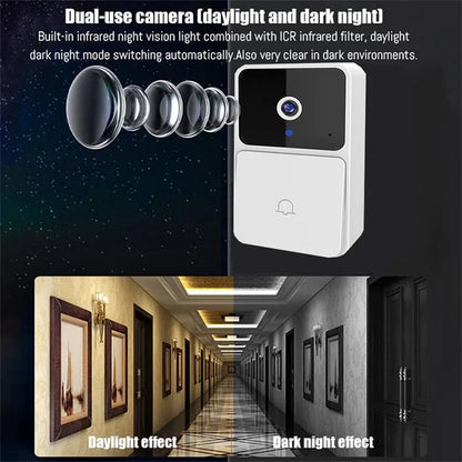 Wireless WiFi Video Doorbell with HD Camera, Night Vision & Voice Change