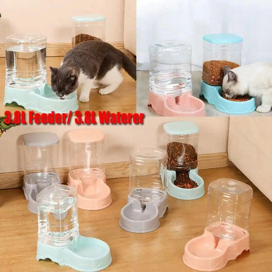 3.8L Automatic Pet Feeder & Water Fountain - Large Capacity for Cats & Dogs - Shello's Creative Boutique