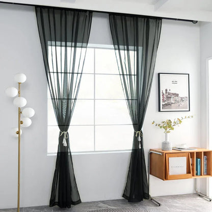 Sheer White Tulle Curtains – Elegant Voile Window Drapes - Shello's Creative Boutique