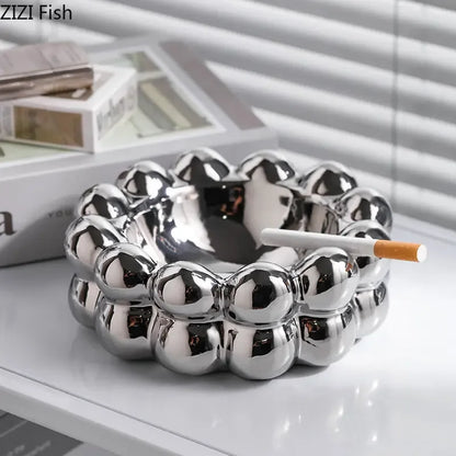 Electroplated Ceramic Ashtray – Decorative Smoking Accessory & Car Ash Tray
