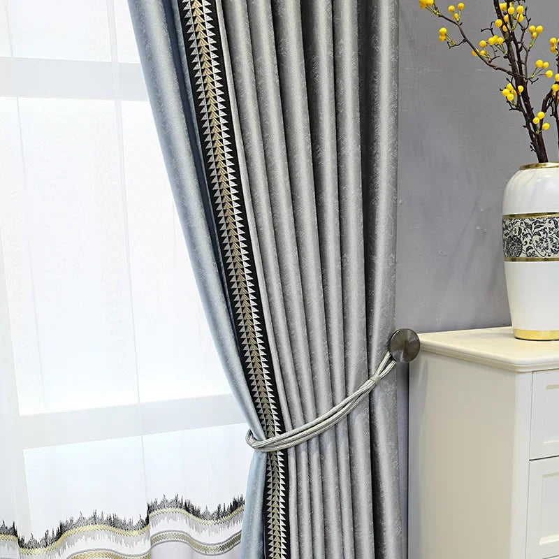 Modern High-End Curtains - Thickened High-Precision Blackout Drapes for Living Room & Bedroom - Shello's Creative Boutique