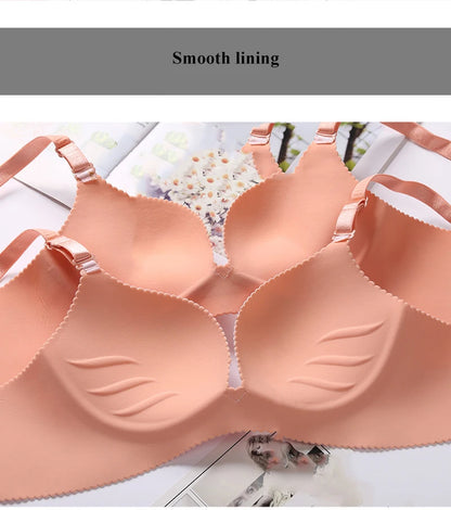 NURRASA Seamless Push-Up Bra & Panty Set – Sexy Floral Wire-Free Lingerie for Women, 3/4 Cup Adjustable Brassiere & Briefs (Sizes 70AB–85AB)