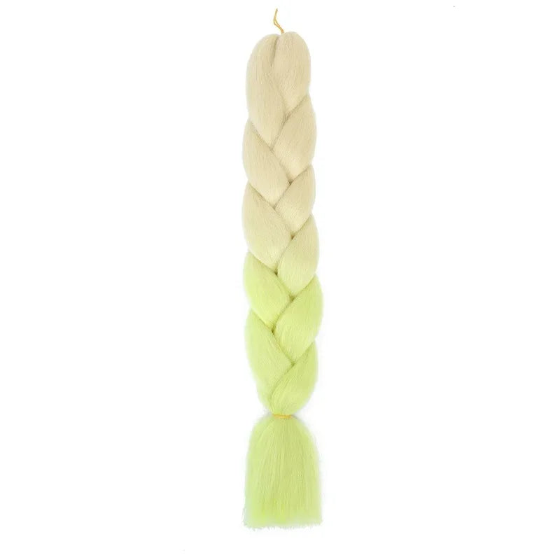 24 Inch Jumbo Braiding Hair - Rainbow Ombre Synthetic Extensions - Shello's Creative Boutique