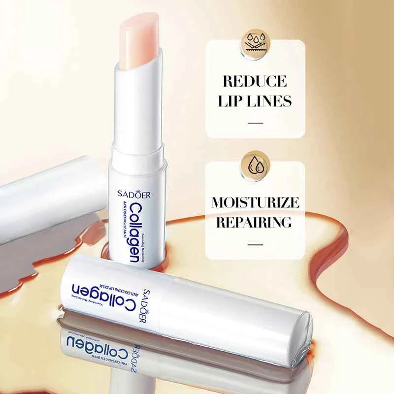 1/2/3pcs SADOER Collagen Lip Balm Moisturizing Anti Wrinkles Anti-aging Nourishing Hydrating Lipstick Lips Skin Care Products