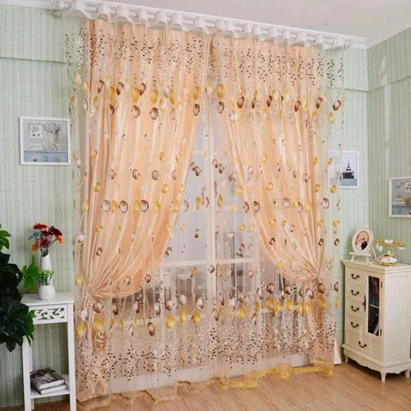 Beeinch Floral Tulle Curtains - Modern Sheer Window Panels for Living Room & Bedroom - Shello's Creative Boutique