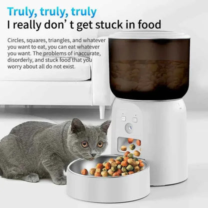 Smart Pet Feeder with HD Camera - 3L Capacity with App Control & Stainless Steel Bowl - Shello's Creative Boutique