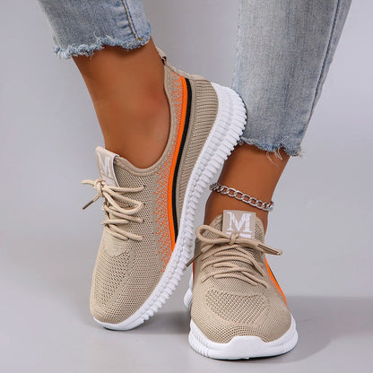 Women's Breathable Mesh Flat Shoes - Lightweight Casual Summer Sneakers