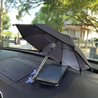Mobile Phone Parasol Sun Shade – Anti-Glare UV Shield Phone Umbrella with Car Holder