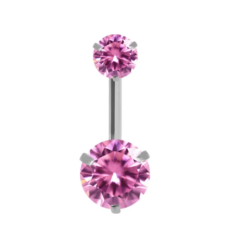 Pink Stainless Steel Belly Button Ring – Animal & Butterfly Styles