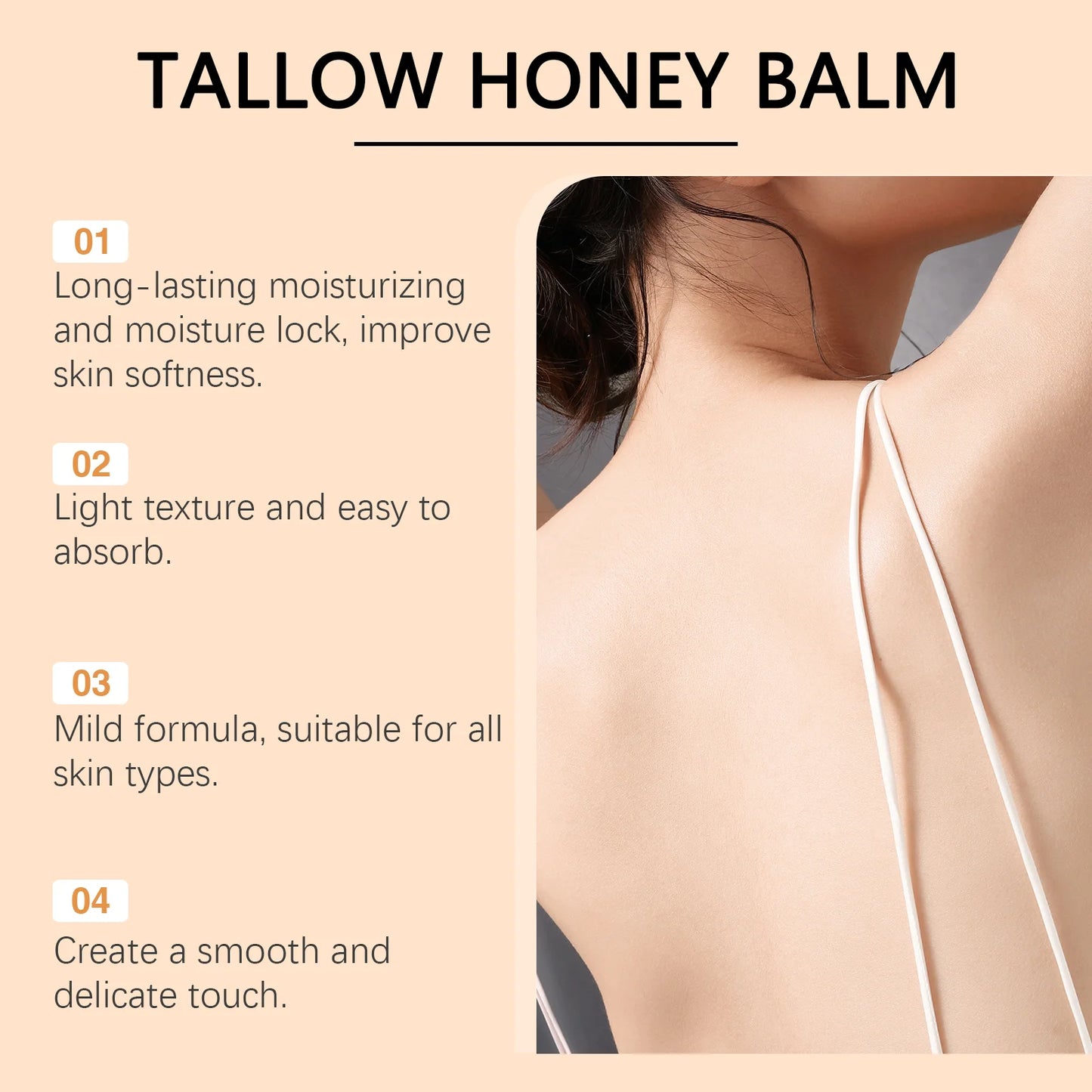 Tallow Honey Cream Glow Hydrating Skin Improve Elasticity Soft Bleaching Improve Dullness Firming Face Body Moisturizer Lotion - Shello's Creative Boutique