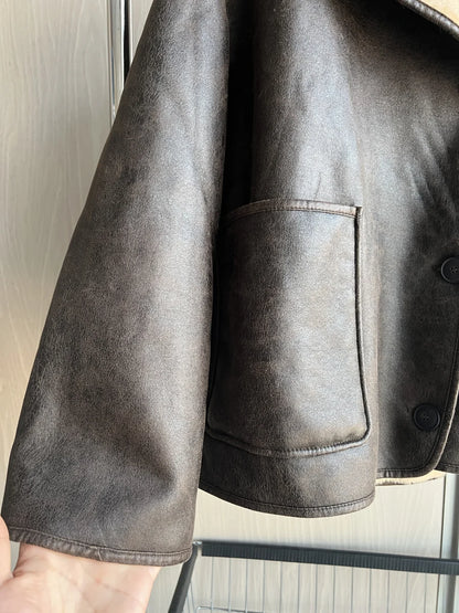 Women's Oversized Winter Jacket - Double-Sided Collar Warm Long Sleeve Coat