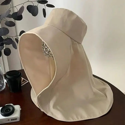 Women's UV Protection Sun Hat with Parasol – Neck Guard Fishing Hat for Outdoor Summer