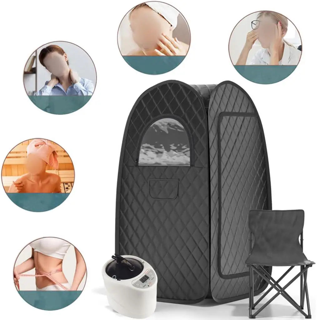 Portable Personal Steam Sauna Tent – Full Body Home Spa with Remote Control & Folding Chair