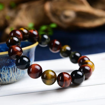 Tiger Eye Crystal Bead Bracelet – Natural Stone Healing Jewellery for Men & Women
