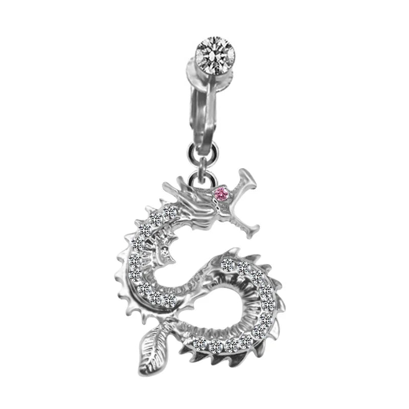 Non-Piercing Belly Button Ring – Cat, Dragon & Butterfly Styles