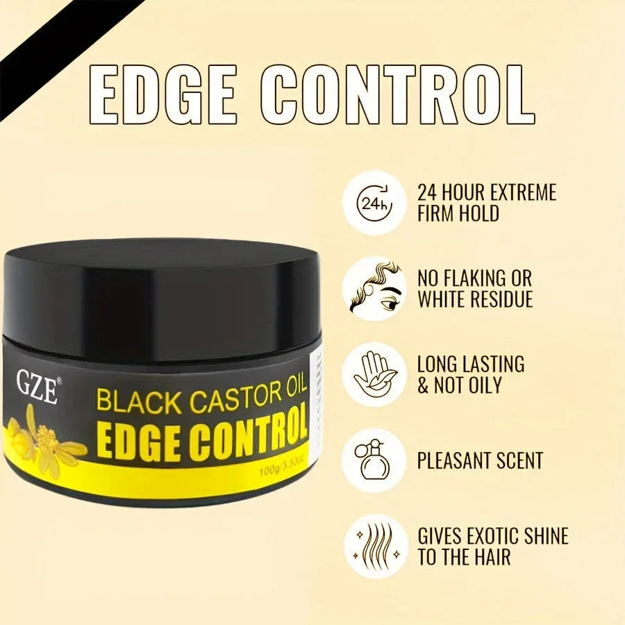 GZE African Black Castor Extra Hold Hair Gel - Edge Control with Coconut Oil - Shello's Creative Boutique