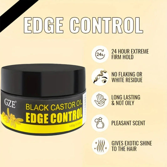 GZE African Black Castor Extra Hold Hair Gel - Edge Control with Coconut Oil - Shello's Creative Boutique