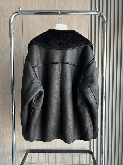 Women's Oversized Winter Jacket - Double-Sided Collar Warm Long Sleeve Coat