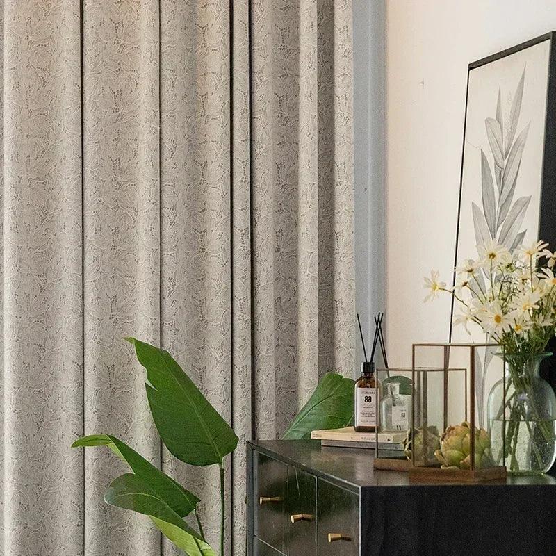 Japanese Style Blackout Lace Curtains – Minimalist Literary Drapes - Shello's Creative Boutique