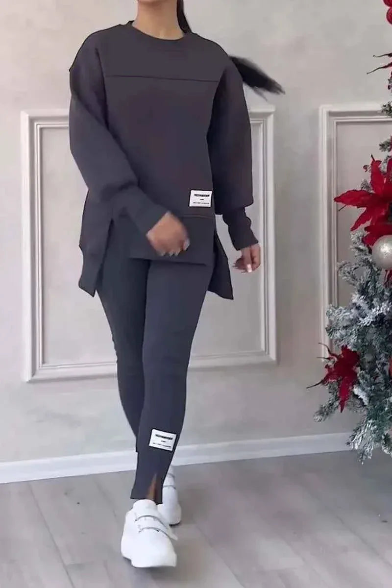 Women's Hooded Two Piece Activewear Set - Sweatshirt & Pencil Pants Outfit - Shello's Creative Boutique